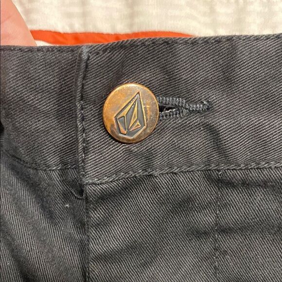 Volcom Weirder Pant Black Slim Tapered Chino 32 Skate Casual Y2K‎ Logo - Picture 7 of 16